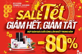 Các siêu thị điện máy lớn đồng loạt "Sale sâu đón Tết" nhằm thu hút khách hàng. (Ảnh: mediamart)