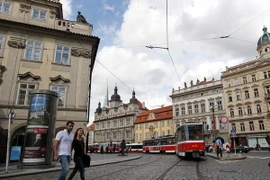 Đường phố Prague. (Ảnh: Quang Hải/TTXVN)