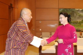Chủ tịch Quốc hội Nguyễn Thị Kim Ngân tiếp ông Jigme Zangpo, Chủ tịch Quốc hội Bhutan đang ở thăm và làm việc tại Việt Nam. (Ảnh: Trọng Đức/TTXVN)
