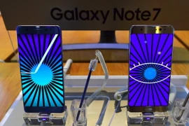 Mẫu điện thoại Galaxy Note 7 của Samsung được giới thiệu tại thủ đô Seoul, Hàn Quốc ngày 2/9. (Nguồn: AFP/TTXVN)