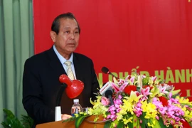 Phó Thủ tướng Trương Hòa Bình phát biểu tại hội nghị. (Ảnh: Lâm Khánh/TTXVN)