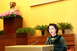 Chủ tịch Quốc hội Nguyễn Thị Kim Ngân phát biểu. (Ảnh: Trọng Đức/TTXVN)