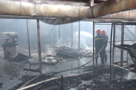 Hiện trường vụ cháy. (Ảnh: Huyền Trang/TTXVN)