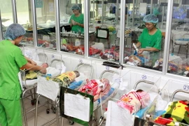 Chăm sóc trẻ sơ sinh tại Bệnh viện Phụ sản Trung ương. (Ảnh: Dương Ngọc/TTXVN)