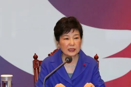 Bà Park Geun-Hye tại một cuộc họp ở Seoul. (Nguồn: AFP/TTXVN)