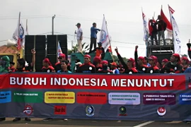Tuần hành về quyền của người lao động ở Indonesia tháng 11/2016. (Nguồn: Antara)