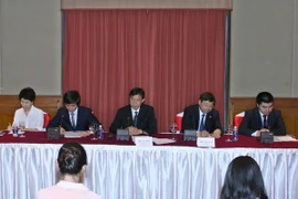 Họp báo về chuyến thăm Việt Nam của Phó Thủ tướng Trung Quốc Trương Cao Lệ. (Ảnh: Thống Nhất/TTXVN)