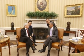 Tổng Bí thư Nguyễn Phú Trọng hội đàm với Tổng thống Hoa Kỳ Barack Obama. (Ảnh: Trí Dũng/TTXVN)