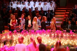 Thắp nến tưởng niệm các nạn nhân vụ máy bay MH17. (Nguồn: AFP/TTXVN)