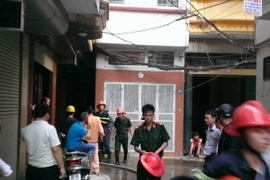 Hiện trường vụ cháy. (Ảnh: Võ Phương/Vietnam+)