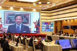Ngài Haji Hassanal Bolkiah, Quốc vương Brunei Darussalam, phát biểu chào mừng. (Ảnh: Nguyễn Điệp/TTXVN)