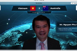 Ông Nguyễn Phú Hòa, Trưởng Cơ quan Thương vụ Việt Nam tại Australia, phát biểu tại Hội nghị. (Ảnh: Diệu Linh/TTXVN)