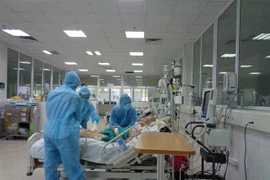 Các bác sỹ chăm sóc bệnh nhân COVID-19. (Ảnh: Hồng Thắm/TTXVN phát)