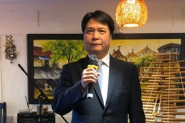 Đại sứ Nguyễn Việt Dũng phát biểu chúc mừng năm mới. (Ảnh: Khánh Linh/Vietnam+)