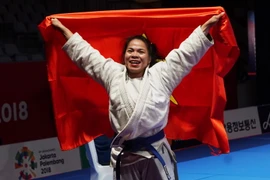 Vận động viên Dương Thị Thanh Minh. (Ảnh: Hoàng Linh/Vietnam+)