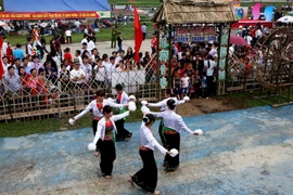 Biểu diễn văn nghệ tại hội trại của đồng bào dân tộc Mường. Ảnh minh họa. (Nguồn: TTXVN)