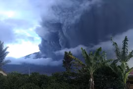 Núi lửa Sinabung phun trào. (Nguồn: AFP)