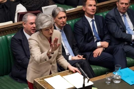 Thủ tướng Anh Theresa May phát biểu tại phiên họp của Hạ viện về thỏa thuận Brexit tại London, ngày 29/3/2019. (Ảnh: AFP/TTXVN)