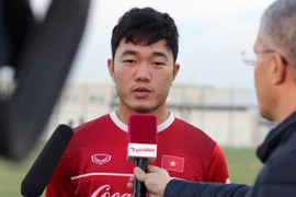 Xuân Trường phát biểu trước buổi tập. (Nguồn: VFF)