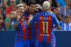 Messi-Neymar-Suarez lại mang chiến thắng về cho Barcelona. (Nguồn: Getty Images)