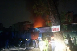 Hiện trường vụ cháy. (Ảnh: Sơn Bách/Vietnam+)