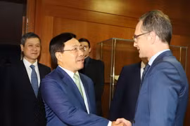 Phó Thủ tướng, Bộ trưởng Ngoại giao Phạm Bình Minh gặp, hội đàm với Bộ trưởng Ngoại giao CHLB Đức Heiko Maas. (Ảnh: Phạm Thắng/TTXVN)