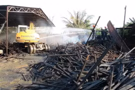 Hiện trường vụ hỏa hoạn. (Ảnh: Đậu Tất Thành/TTXVN)