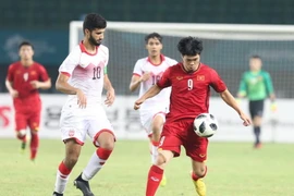 Hình ảnh trận Olympic Việt Nam vs Olympic Bahrain. (Ảnh: Hoàng Linh/TTXVN)