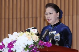 Chủ tịch Quốc hội Nguyễn Thị Kim Ngân phát biểu. (Ảnh: Trọng Đức/TTXVN)