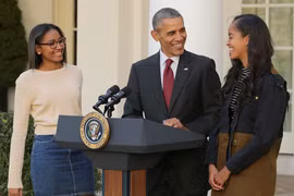 Tổng thống Mỹ Barack Obama và hai con gái. (Nguồn: Getty Images)
