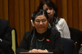 Ủy viên Bộ Chính trị, Phó Chủ tịch Thường trực Quốc hội Tòng Thị Phóng tham dự khai mạc phiên điều trần. (Ảnh: Nguyễn Hữu Hoàng/TTXVN)