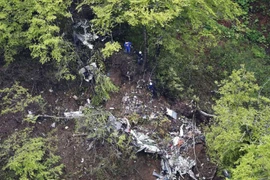 Hiện trường phát hiện chiếc máy bay bị mất tích. (Nguồn: Kyodo)