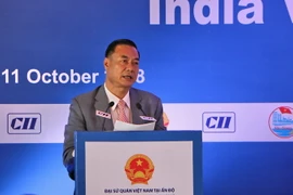Chủ tịch Hội đồng Nhân dân tỉnh Hậu Giang Huỳnh Thanh Tạo phát biểu tại diễn đàn. (Ảnh: Huy Lê/TTXVN)