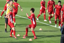 Hình ảnh Tuyển Việt Nam nỗ lực tập luyện, chuẩn bị cho trận gặp Iran