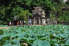 Du khách nước ngoài tới Ninh Bình. (Ảnh: Minh Đức/TTXVN)