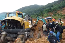 Hiện trường vụ sạt lở. (Ảnh: Nguyên Lý/TTXVN)