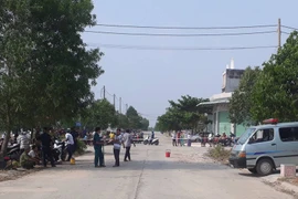 Hiện trường đang được các cơ quan chức năng phong tỏa. (Ảnh: Huyền Trang/TTXVN)