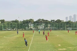 Đội tuyển Việt Nam đá giao hữu với Incheon.