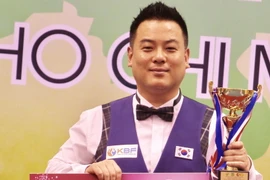Tay cơ Cho Jea Ho (Hàn Quốc) vô địch nội dung 3 băng. (Ảnh: Quang Nhựt/TTXVN)