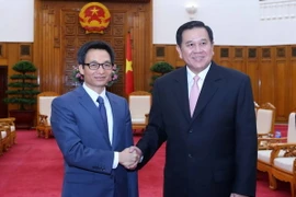 Phó Thủ tướng Vũ Đức Đam tiếp Phó Thủ tướng Vương quốc Thái Lan Tanasak Patimaprakorn. (Ảnh: Phương Hoa​/TTXVN)