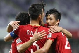 Tuyển Việt Nam sẽ cùng Jordan đá trận đầu tiên tại vòng 1/8 Asian Cup 2019. (Ảnh: Hoàng Linh/TTXVN)