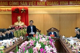 Ông Võ Văn Thưởng phát biểu chỉ đạo tại buổi làm việc. (Ảnh: Công Tường/TTXVN)