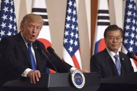 Tổng thống Mỹ và Hàn Quốc trong cuộc gặp hồi tháng 7/2017. (Nguồn: washingtontimes)