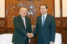 Chủ tịch nước Trần Đại Quang tiếp Tổng Giám đốc Điều hành Marubeni ASEAN. (Ảnh: Nhan Sáng/TTXVN)