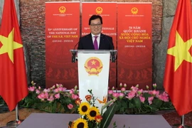 Đại sứ Dương Chí Dũng, Trưởng Phái đoàn Việt Nam tại Geneva phát biểu tại sự kiện. (Ảnh: Hoàng Hoa/TTXVN)