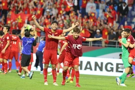 Tuyển Việt Nam đang đứng trước ngưỡng cửa lịch sử. (Ảnh: Hoàng Linh/TTXVN)