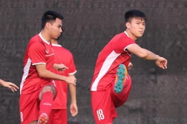 Olympic Việt Nam đang đứng trước ngưỡng cửa lịch sử. (Ảnh: Hoàng Linh/TTXVN)