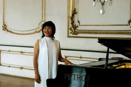 Nghệ sỹ Hoàng Thị Kiều Anh tại Festival Forfest CH Séc 2017. (Ảnh: Trần Quang Vinh/TTXVN)