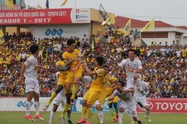 FLC Thanh Hóa thắng đậm Hoàng Anh Gia Lai. (Ảnh: Duy Hưng/TTXVN)