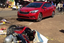 Hiện trường vụ tai nạn.